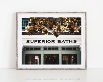 Bathroom Wall Art Print: Rustic Victorian Superior Baths - Green Teal