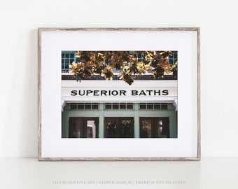 Superior Baths Hot Springs Arkansas Wall Art Print - Architecture Photography for Bathroom Wall Decor