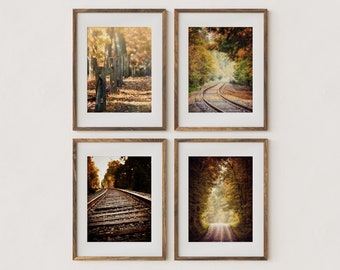 Fall Wall Decor, Fall Decorating, Fall Prints, Set of 4, Autumn Landscape Wall Art, Fall Kitchen Decor, Fall Landscape Wall Art