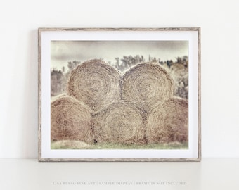 Farmhouse Hay Bale Print: Rustic Country Photography