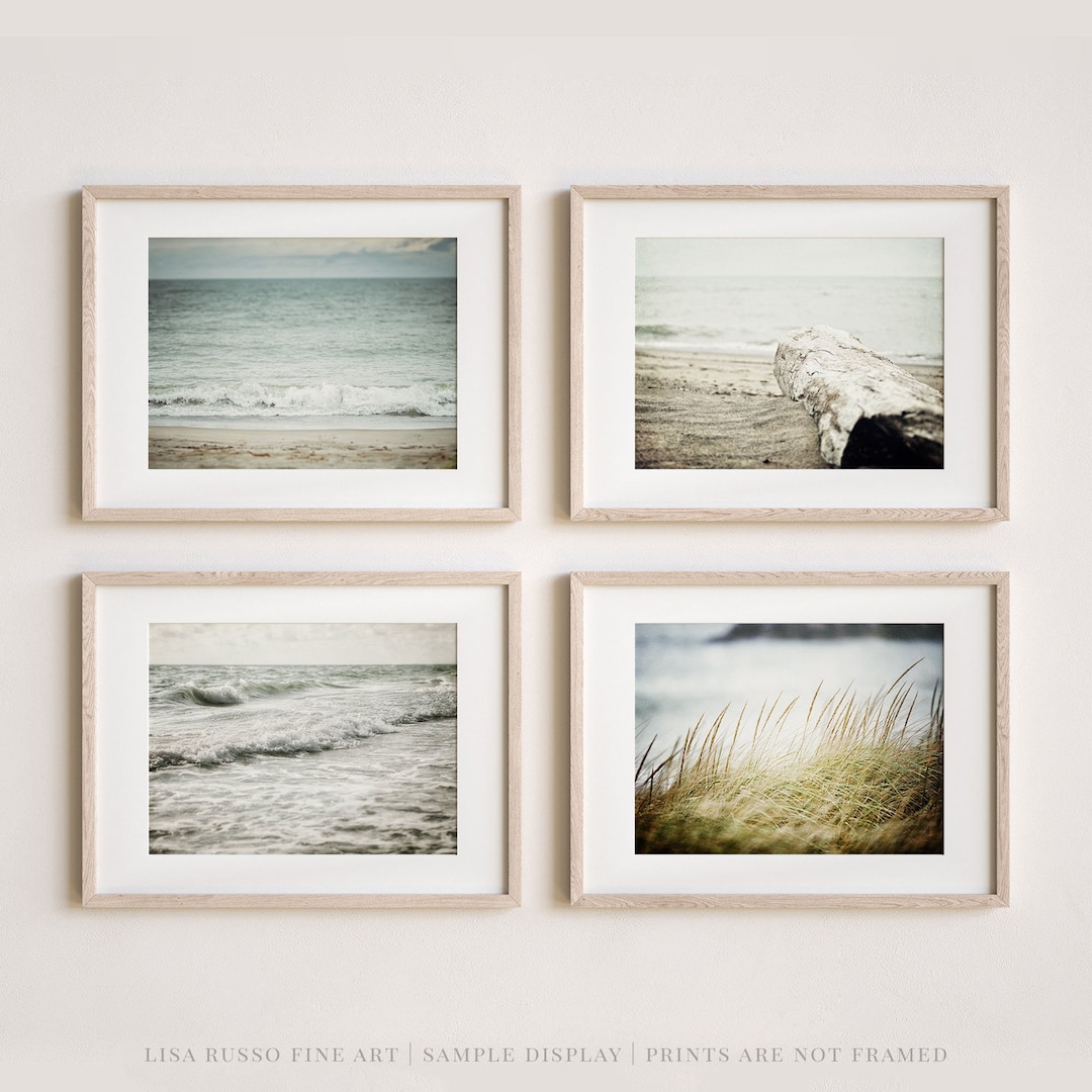 Coastal Beach Wall Art Set of 4 | Ocean Photography Prints or Canvas ...