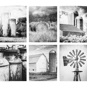 Farmhouse Wall Art Prints Set of 6 for Living Room or Kitchen Wall Decor Rustic Barn Theme Neutral Beige, Tan, White Gift for Her image 4
