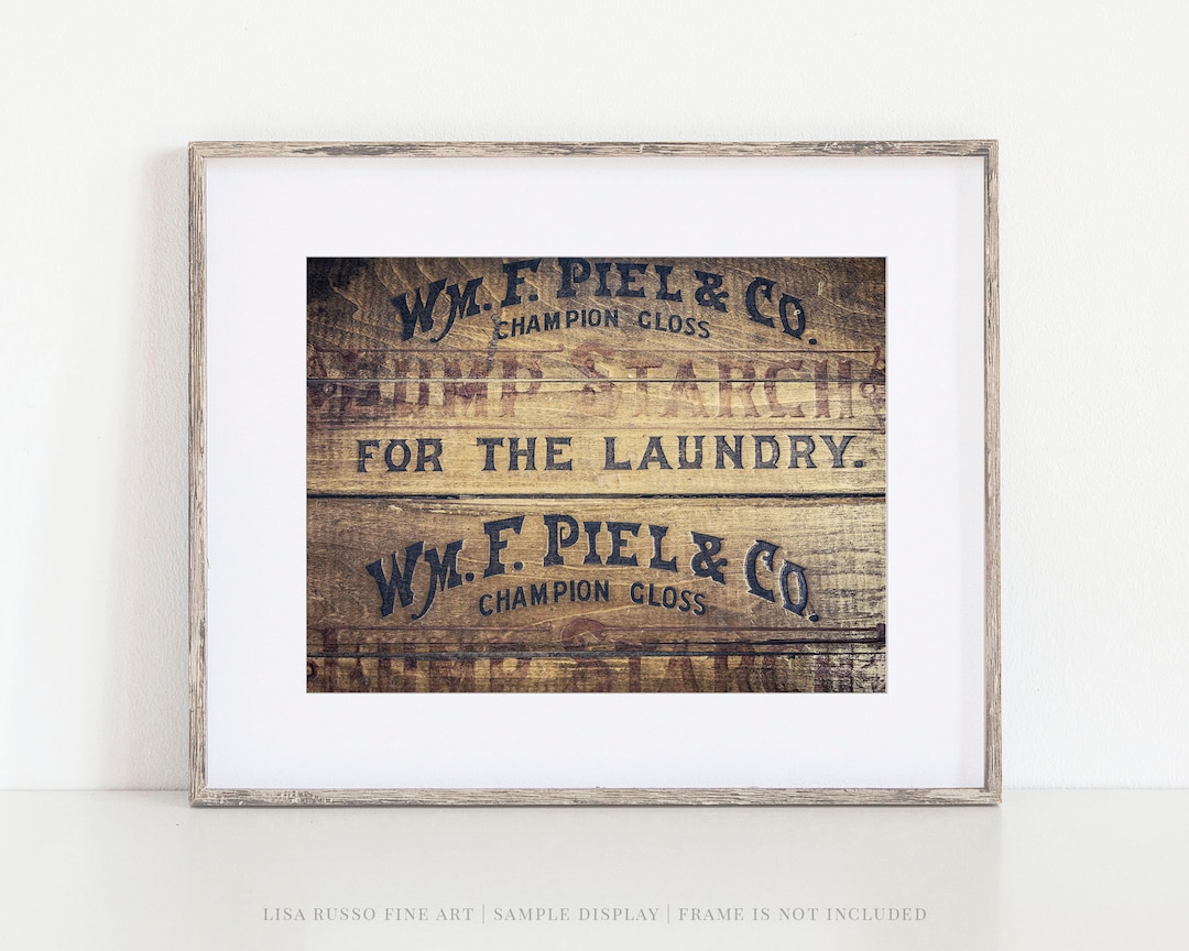 Farmhouse Laundry Room Wall Art | Warm Brown | Vintage-themed Rustic ...