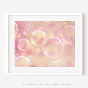 Pink Bubbles Wall Art | Abstract Print for Girls Bathroom Decor | Nursery Decor