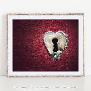 Valentine's Day Gift Print | Red Door with Heart Keyhole | Dublin Ireland | Anniversary, Wedding Gift for Spouse or Loved One