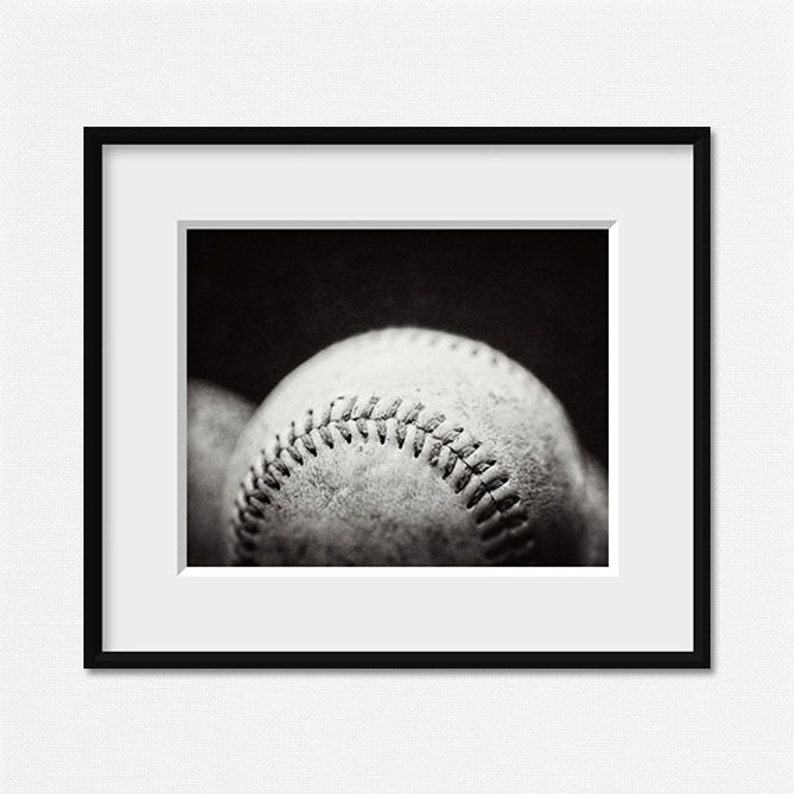 Black and White Baseball Art Print or Canvas Wrap. Baseball Etsy