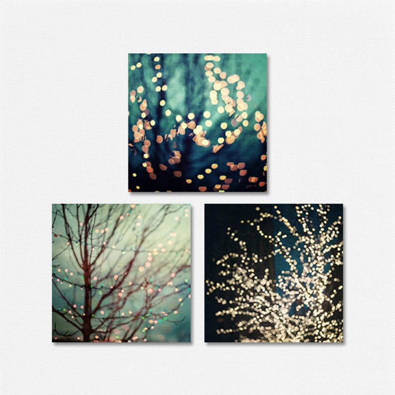 Teal Abstract Wall Art Decor Prints for IKEA RIBBA. Set of 3 Etsy