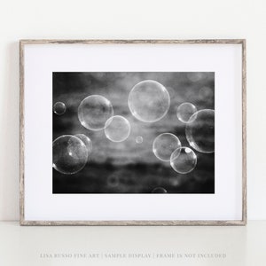 Black and White Bathroom Wall Art • Black and White Abstract Bubbles Bathroom Decor • Bubbles Print or Canvas for Kids Bathroom Decor