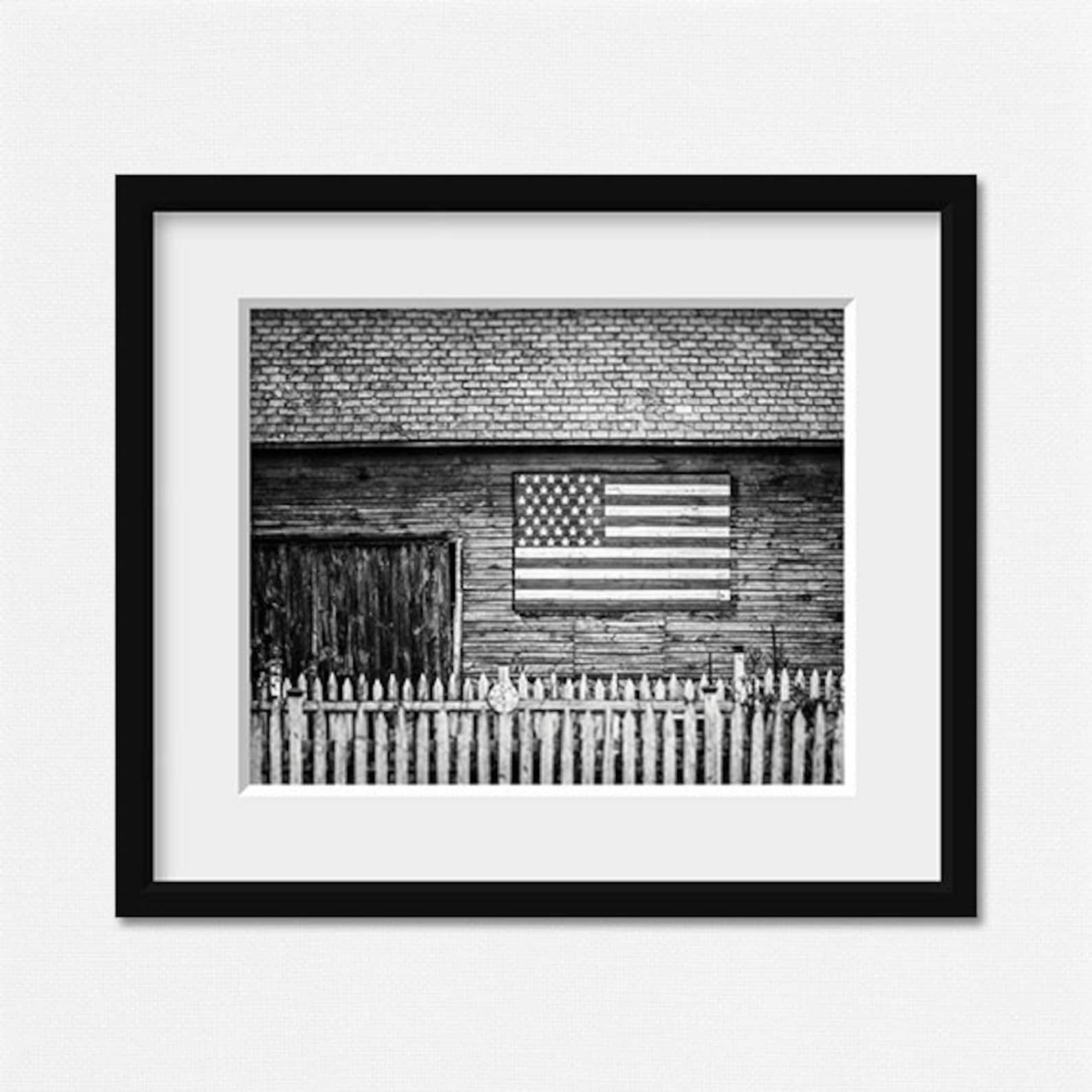 Black and White Farmhouse Wall Art Decor. Country Barn With Etsy