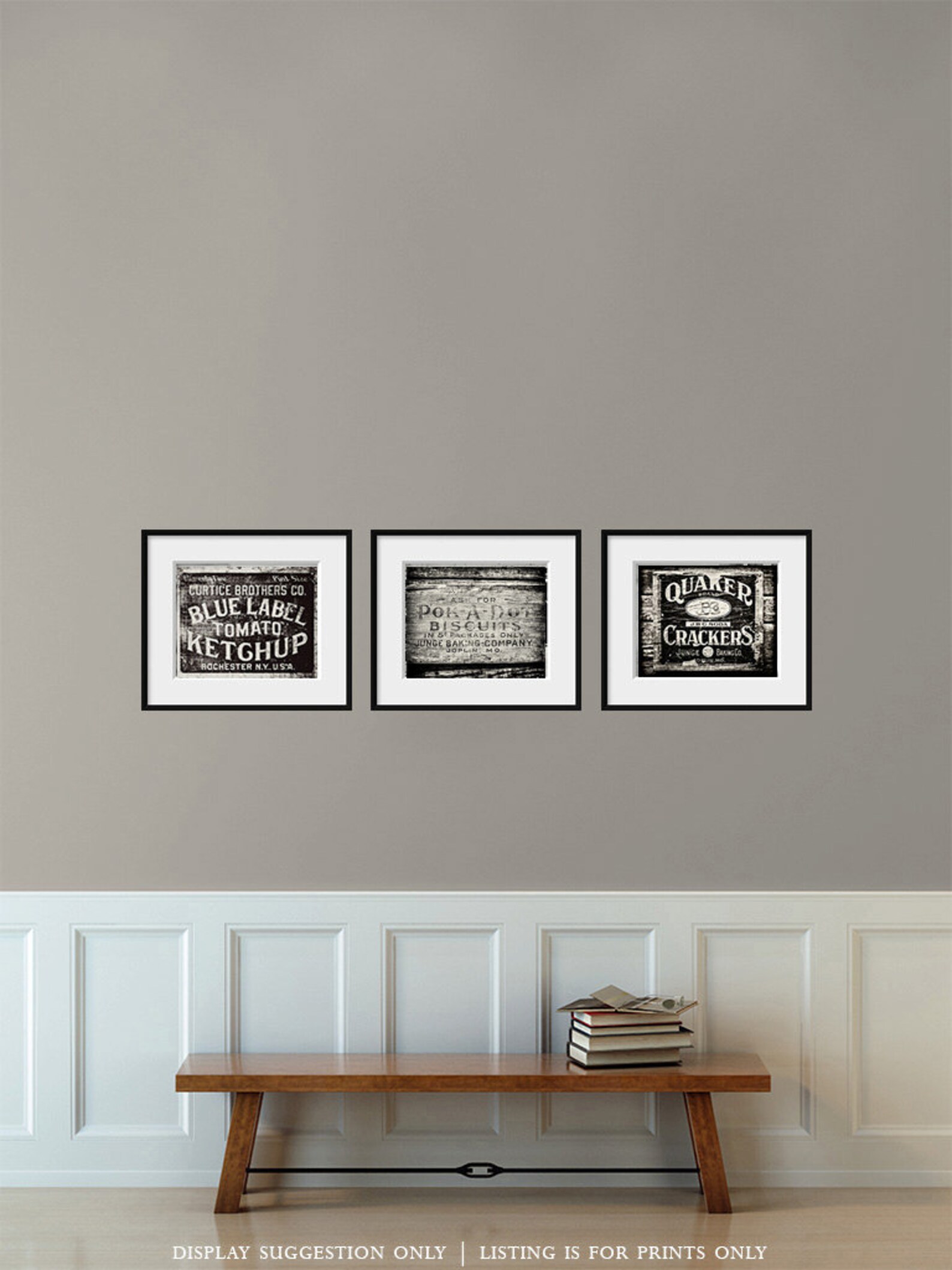 SALE Black and White Rustic Kitchen Wall Art Decor. Farmhouse Etsy