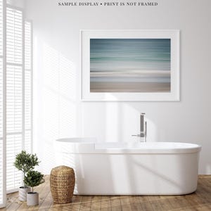 Coastal Abstract Print Unframed Photography Print, Pastel Blue Ocean Wall Art, Modern Beach Decor, Bathroom Bedroom Living Room Gift Her afbeelding 5