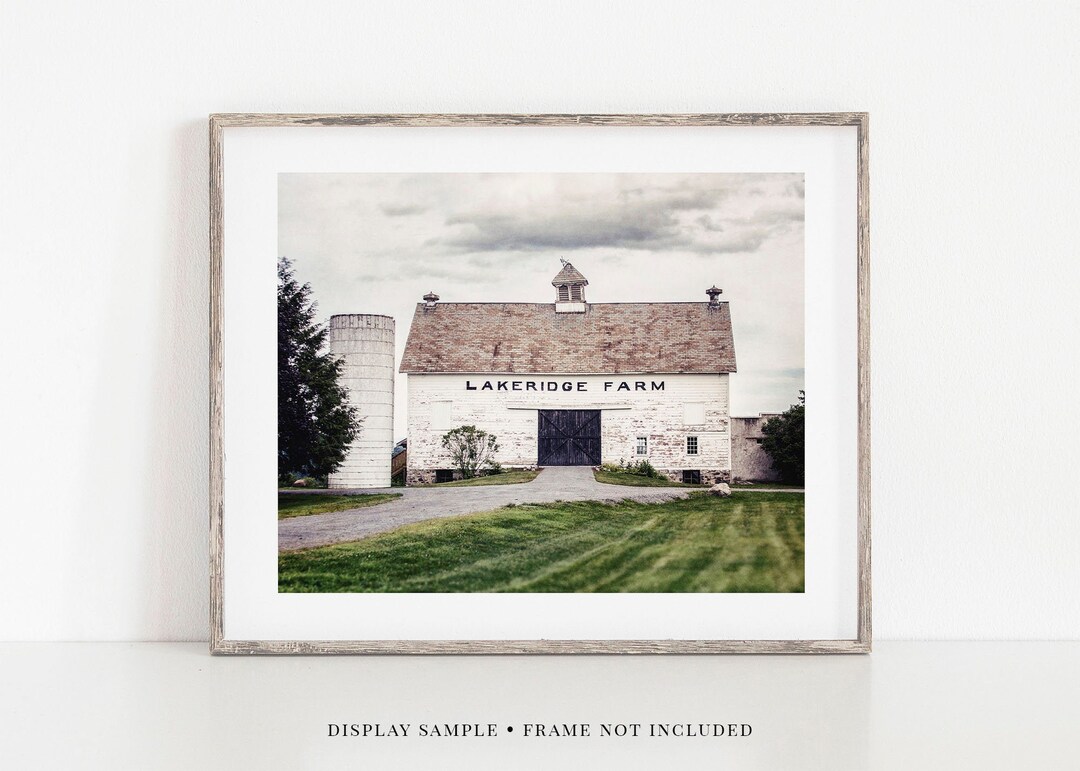 Farmhouse Wall Decor Rustic White Barn Landscape Print or Etsy Australia
