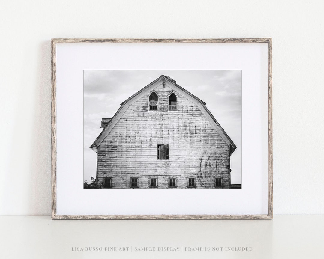 Black and White Farmhouse Wall Art Photography Art Photo Print Etsy