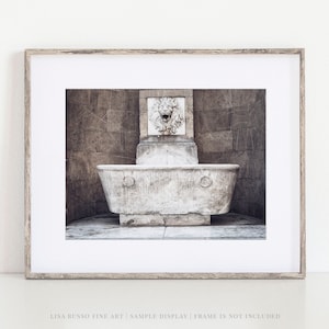 Florence Fountain Wall Print Tuscan Bathroom and Living Room Decor Italy Photography image 1