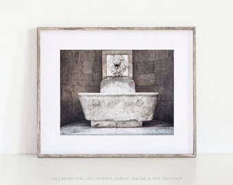 Florence Fountain Wall Print - Tuscan Bathroom and Living Room Decor - Italy Photography