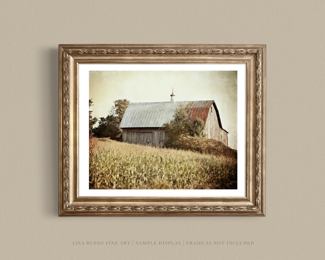 Red Farmhouse Wall Art Set Of 4 8x10" Prints With 11x14" White Mats