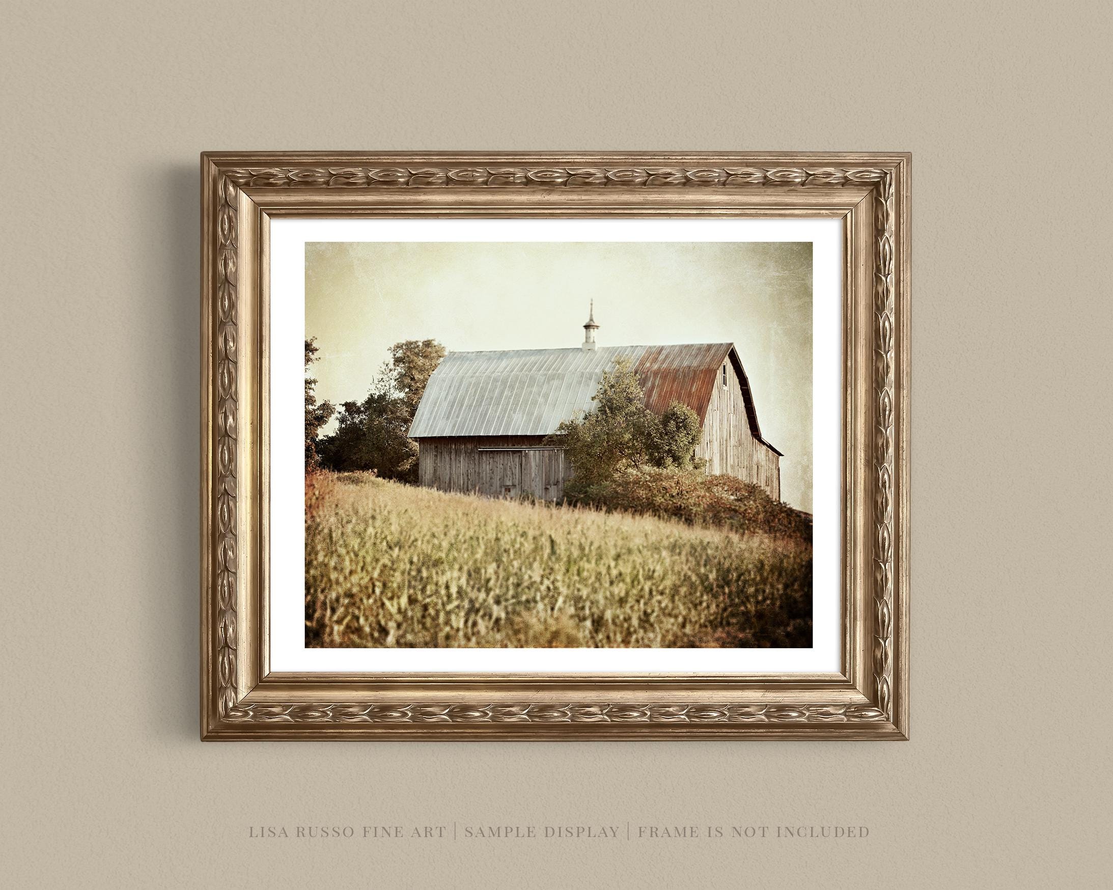 Red Farmhouse Wall Art Set Of 4 8x10" Prints With 11x14" White Mats