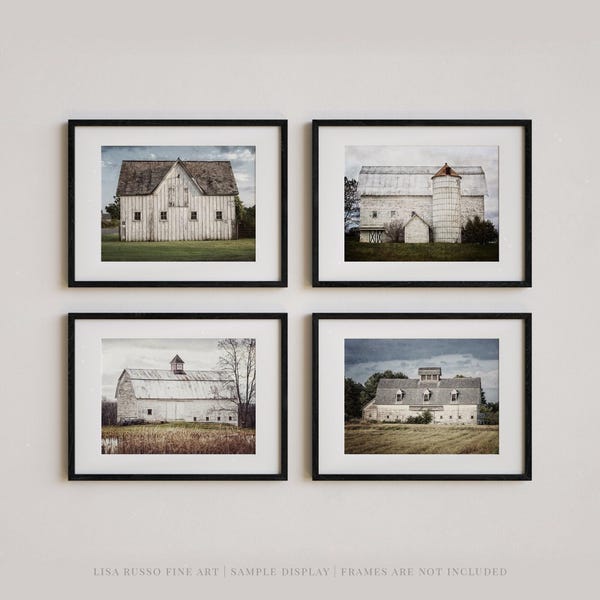 Farmhouse Barn Photo Prints, Rustic Country (Set of 4) - Unframed Photography Prints