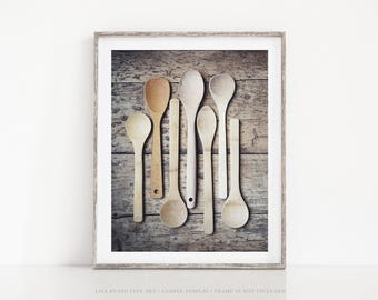 Wooden Spoons Wall Art: Country Farmhouse Decor (Unframed Print)