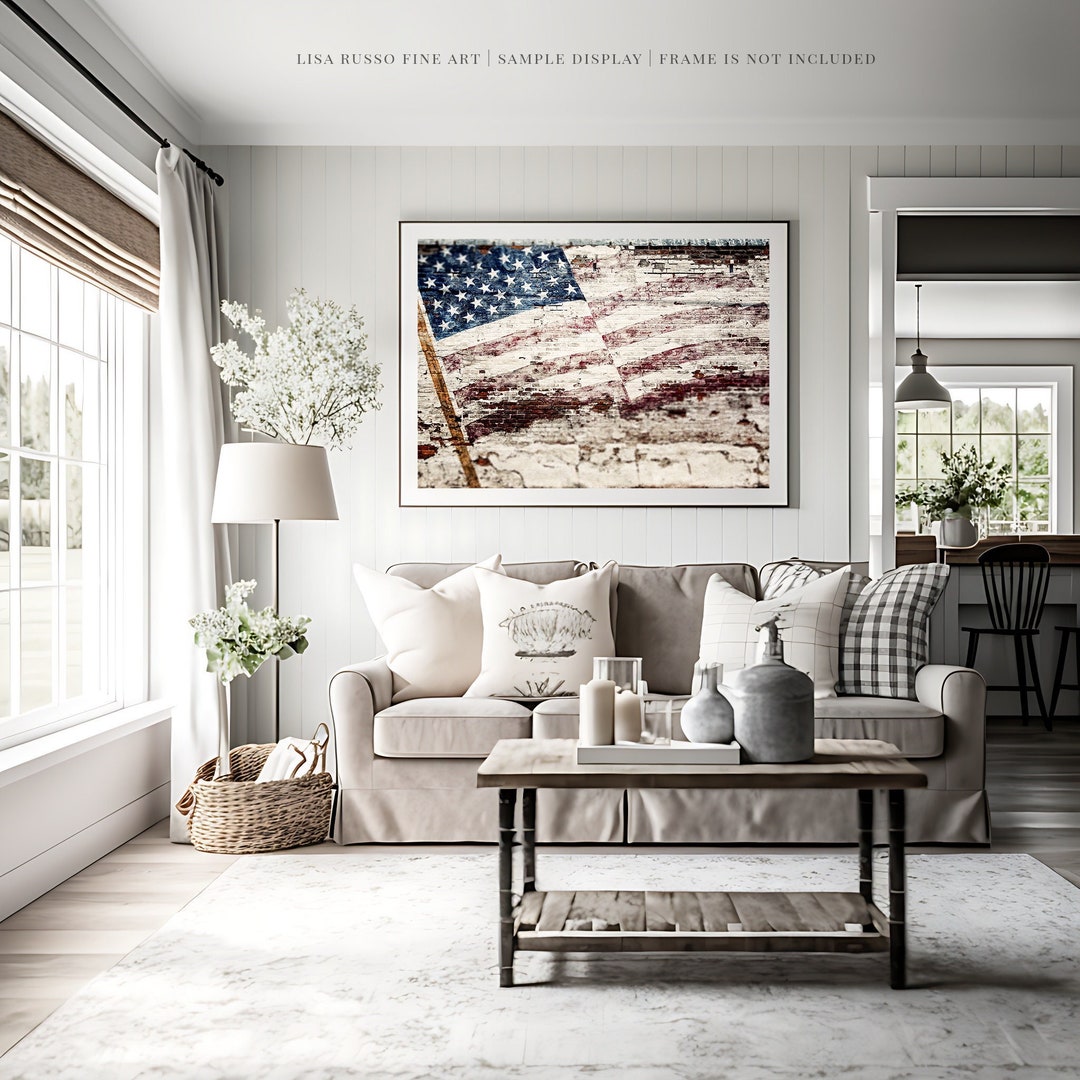 American Flag Wall Art Print for Patriotic Americana Home Decor ...