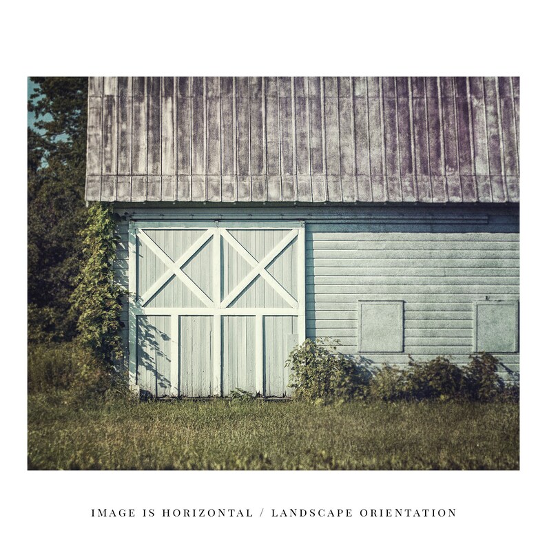 Teal Farmhouse Wall Art Home Decor. Aqua Barn Landscape Etsy