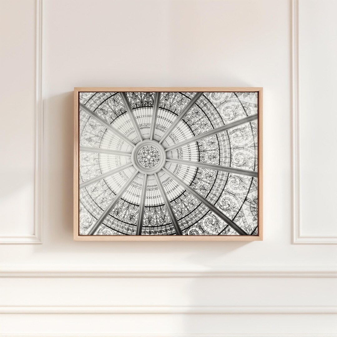 Geometric Wall Art Canvas - Black and White Modern Decor - Framed or ...