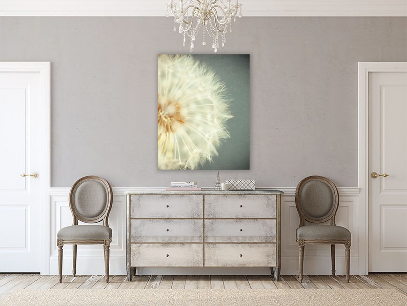 Shabby Chic Canvas Art Dandelion Flower Wall Art Decor Etsy