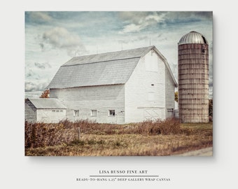 Farmhouse Barn Landscape Canvas Wall Art Print - Rustic Home Decor - Original Farmhouse Art