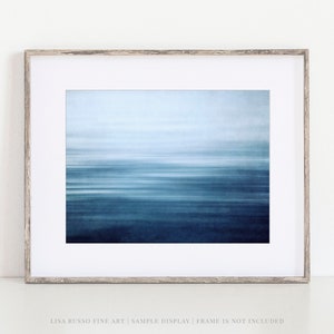 Blue Abstract Modern Wall Art Print - Minimalist Office Decor - Coastal Beach - Gift for Him, Her