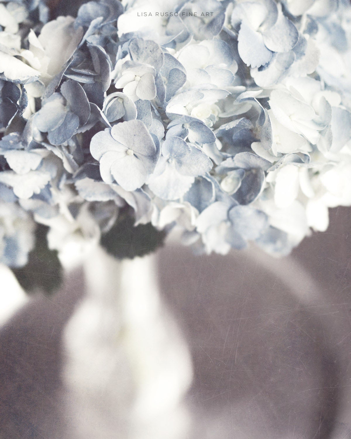 Pastel Blue Flower Print or Canvas Art Blue Hydrangea Pale | Etsy
