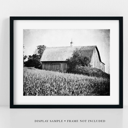 Black and White Farmhouse Wall Art Photography Art Photo Print Etsy