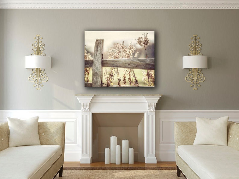 Rustic Farmhouse Canvas Wall Art Yellow Pasture Fence Living Room or Bedroom Decor Ready to Hang image 6