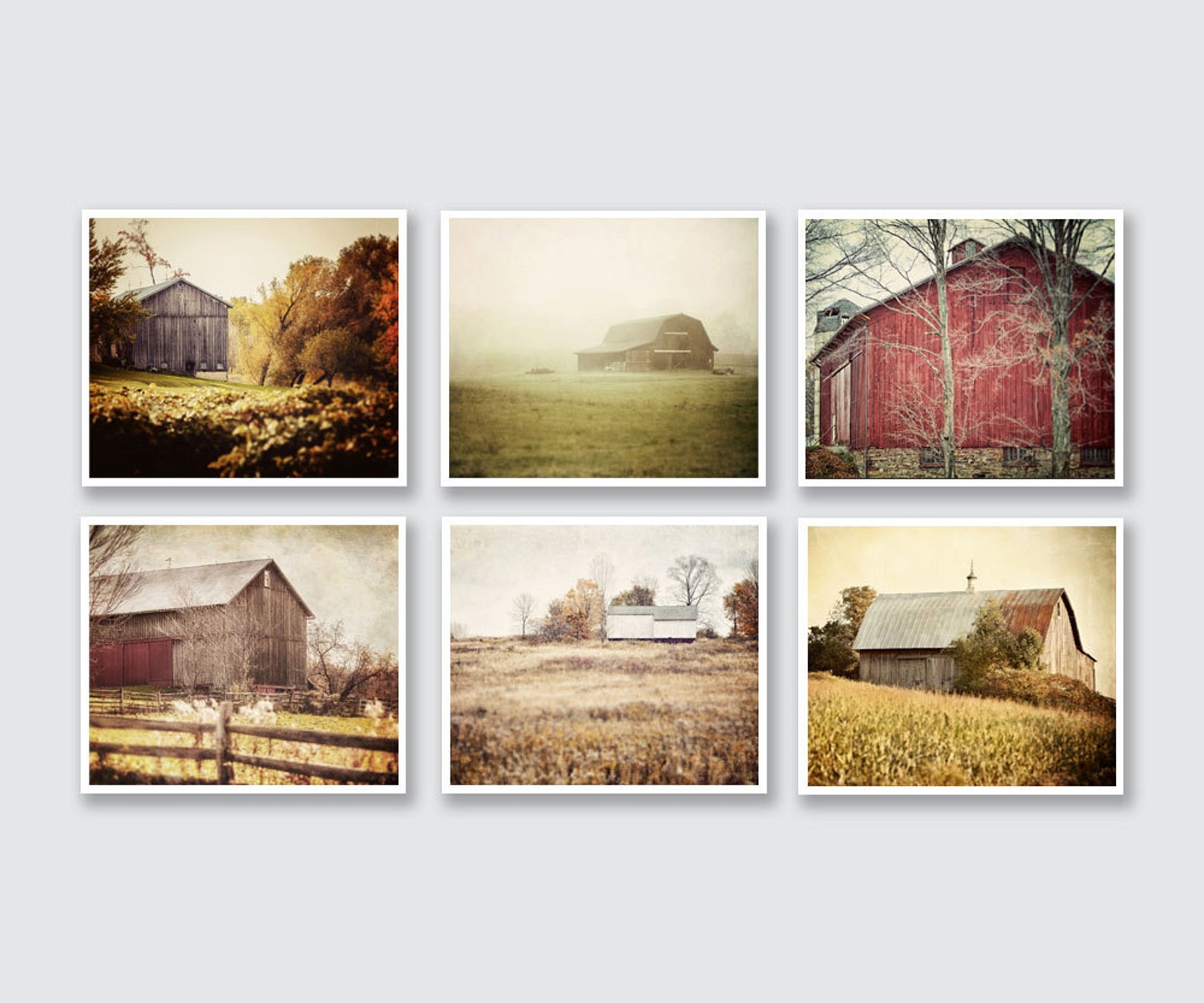 Country Wall Art Decor. Rustic Farmhouse Barn Landscape Etsy