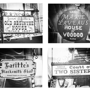 New Orleans Art Print Set Black and White French Quarter Gallery Wall Louisiana Home Bar Decor 5x7 8x10 11x14 16x20 Sizes Available image 3