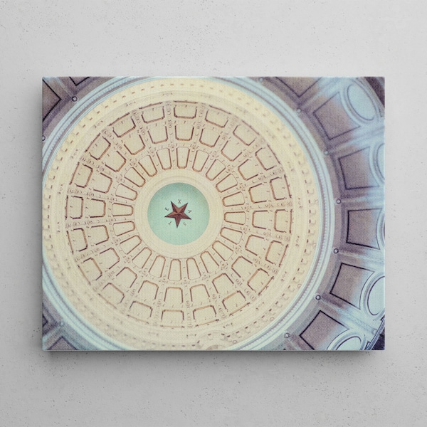 Texas Capitol Dome Canvas Print - Texas Home Decor for Office Bedroom or Living Room