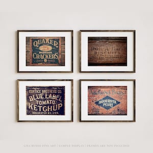 Farmhouse Kitchen Art Prints: Vintage Food Crate Signs
