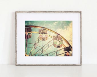 Decoración de pared infantil con temática de carnaval: noria retro, ideal para la habitación de los niños.