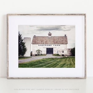 Farmhouse Wall Art - Rustic White Barn Landscape Print or Canvas - Perfect Gift for Her - Farm Decor