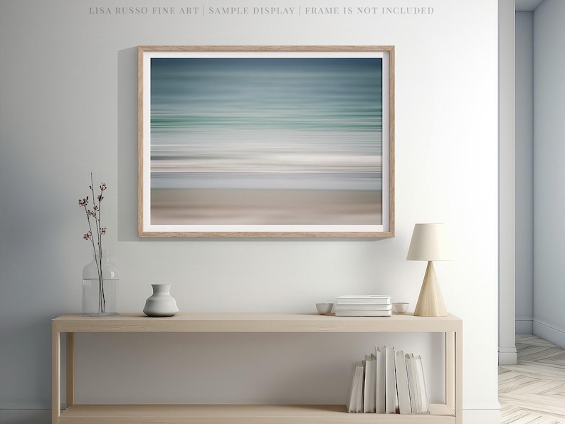 Coastal Abstract Print Unframed Photography Print, Pastel Blue Ocean Wall Art, Modern Beach Decor, Bathroom Bedroom Living Room Gift Her afbeelding 2