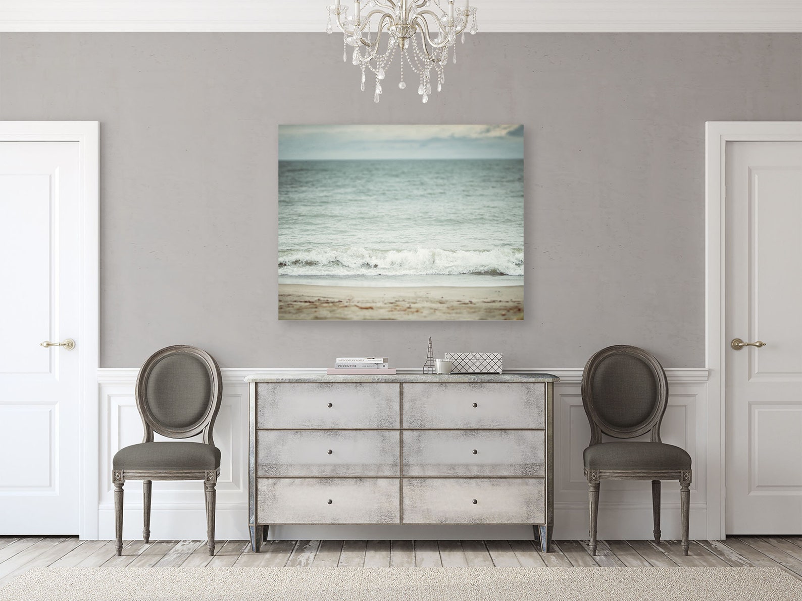 Coastal Canvas Wall Art Beach Canvas Wall Decor Blue Etsy