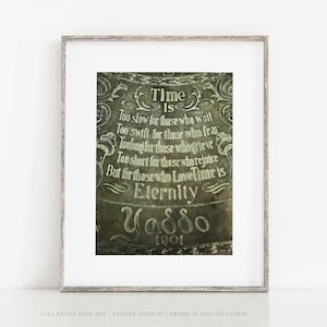 Vintage Love Poem Print, Sundial Quote, Rustic Style