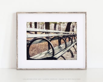 Central Park Bench Print or Canvas - Minimalist Wall Decor for NYC Lovers - Urban Industrial Office Art