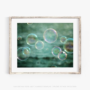 Bathroom Teal Aqua Bubbles Wall Art Bathroom Nursery or Laundry Room Decor Photography Print or Canvas Childrens Bathroom Art image 3