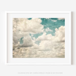 Vintage Cloudscape Art Print: Texas Sky Photography, Rustic Farmhouse Decor