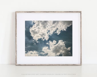 Blue Cloud Nursery Wall Art - Nature Photography Print for Peaceful Home Decor - Minimalist Sky Picture