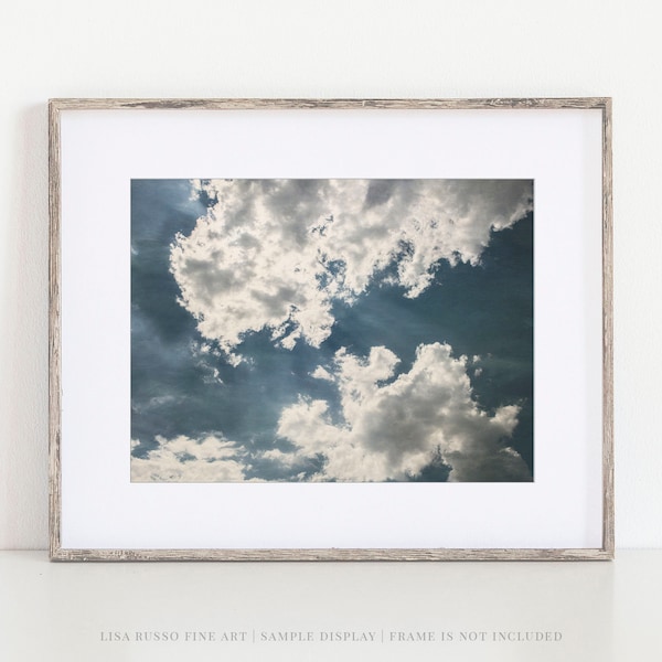 Blue Cloud Nursery Wall Art - Nature Photography Print for Peaceful Home Decor - Minimalist Sky Picture