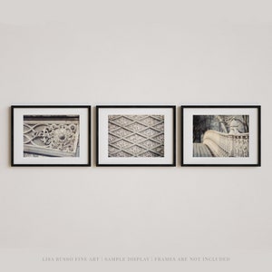 New York City Wall Art Prints - Neutral Grey Architectural Set for Living Room Office or Bedroom - Canvas or Prints - Set of 3