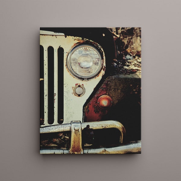 Vintage Willys Canvas Wall Art - WWII Car Photography - Industrial Decor for Men