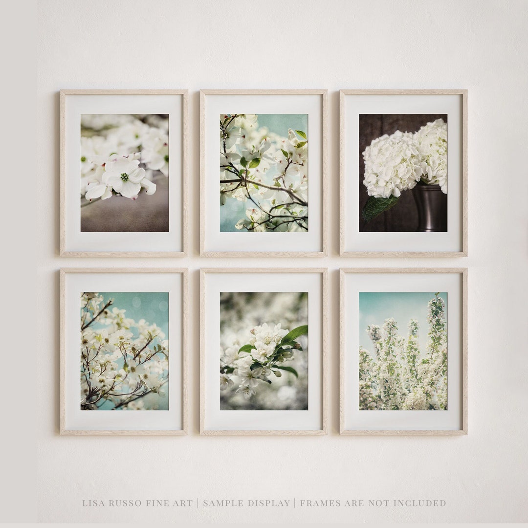 Wall Art Flower Prints Floral Wall Gallery Teal Beige Floral Wall Art Prints Bedroom, Bathroom