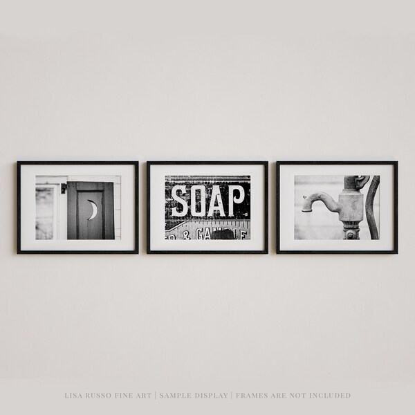Black and White Bathroom Art Etsy